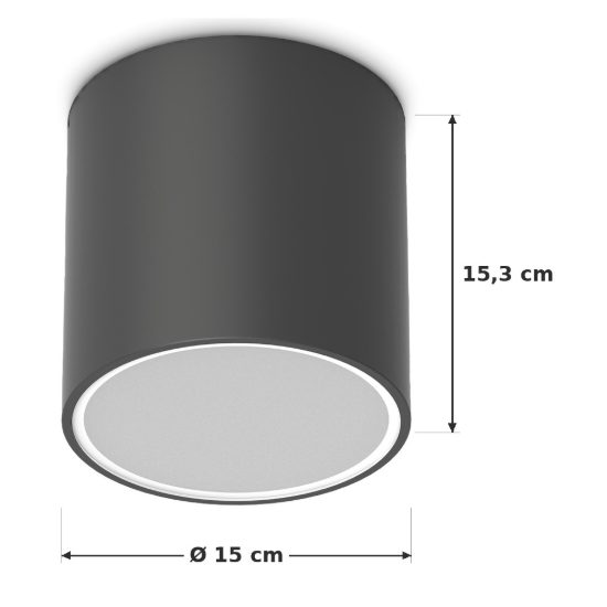 Ideal lux techo faretto da esterno soffitto gu10 15 cm moderno nero ip54