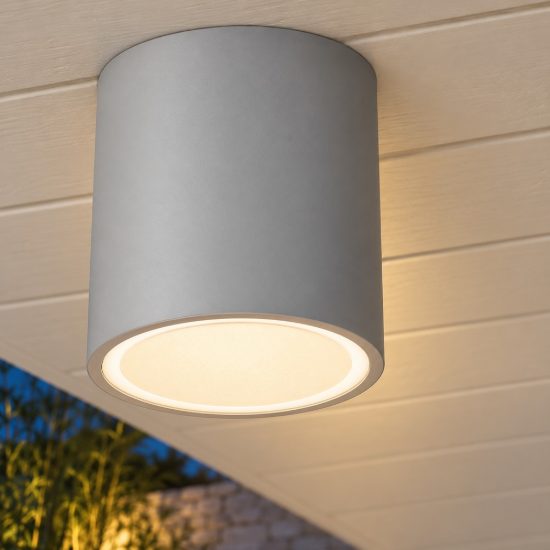 Ideal lux techo faretto da esterno soffitto gu10 9 cm moderno grigio ip54