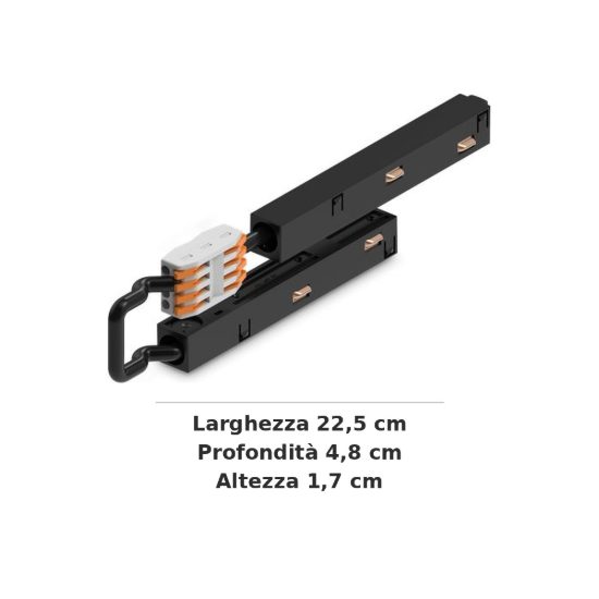 Ideal lux ego connettore up/down per binario bi-emission dali/1-10v nero