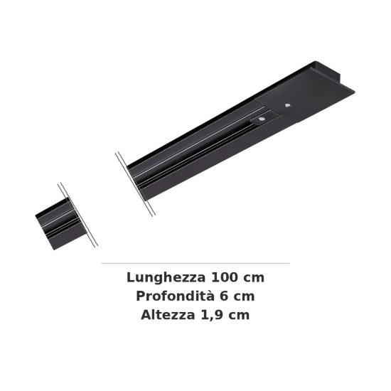 Ideal lux link binario monofase da incasso 1m nero