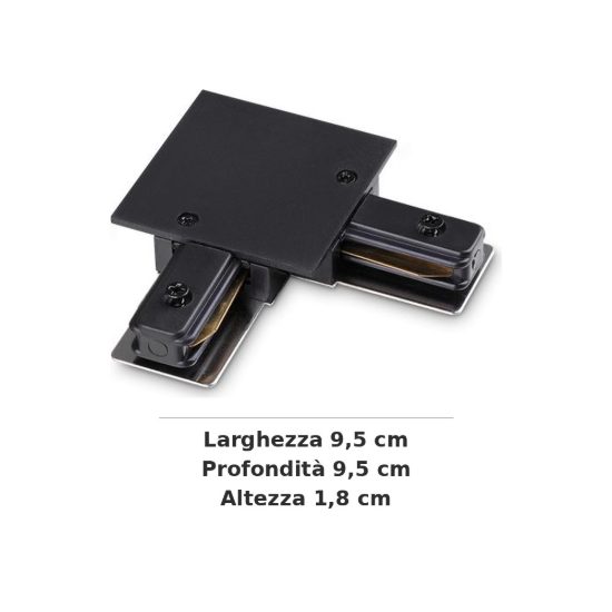 Ideal lux link giunto a l per binario monofase da incasso nero
