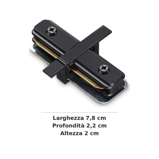 Ideal lux link giunto lineare per binario monofase da incasso nero