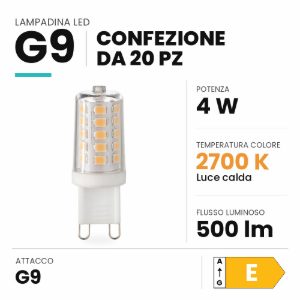Ideal lux lampadina led g9 a capsula 4w 2700k trasparente confezione 20 pezzi