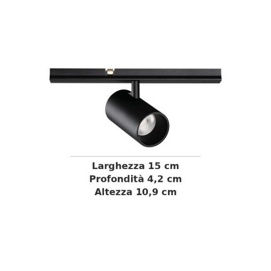 Ideal lux stick faretto per binario magnetico 48v orientabile led 10w 3000k nero