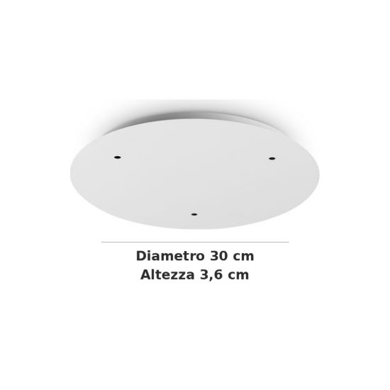 Ideal lux rosone tondo a 3 fori 30cm bianco