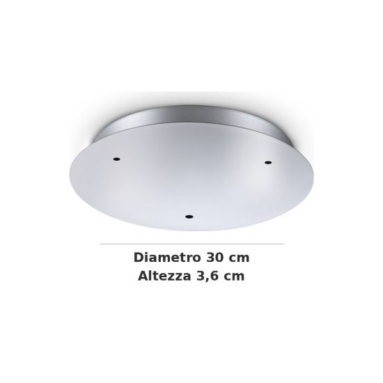 Ideal lux rosone tondo a 3 fori 30cm cromo