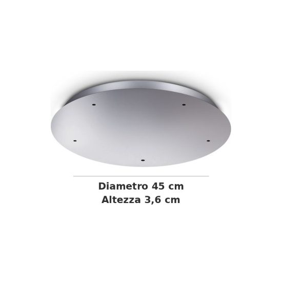 Ideal lux rosone tondo a 5 fori 45cm cromo