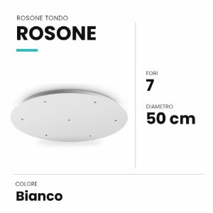 Ideal lux rosone tondo a 7 fori 50cm bianco