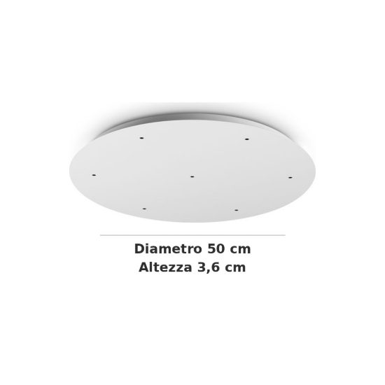 Ideal lux rosone tondo a 7 fori 50cm bianco