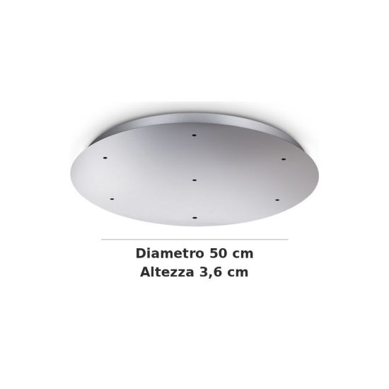 Ideal lux rosone tondo a 7 fori 50cm cromo
