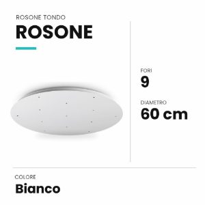 Ideal lux rosone tondo a 9 fori 60cm bianco