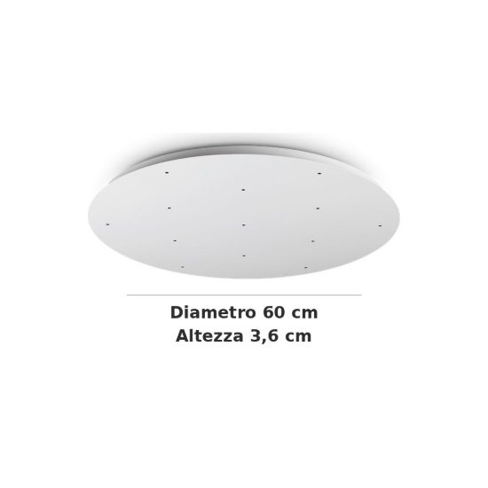 Ideal lux rosone tondo a 9 fori 60cm bianco