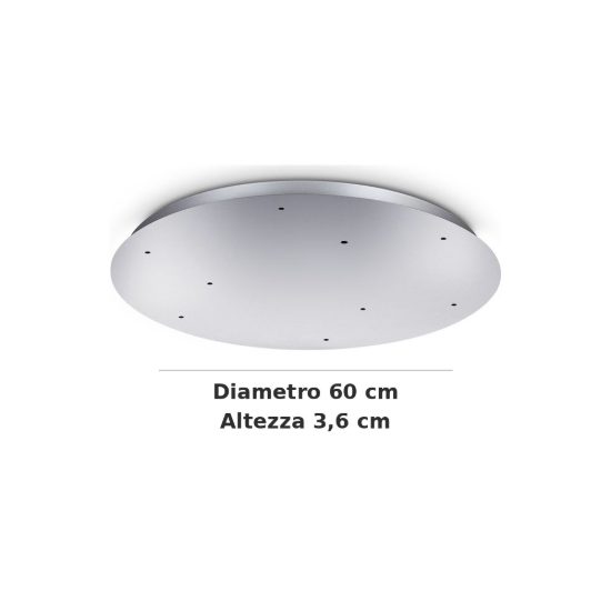 Ideal lux rosone tondo a 9 fori 60cm cromo