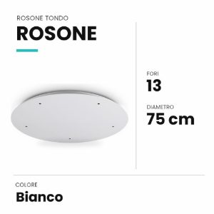 Ideal lux rosone tondo a 13 fori 75cm bianco