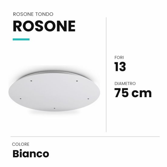 Ideal lux rosone tondo a 13 fori 75cm bianco