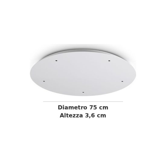 Ideal lux rosone tondo a 13 fori 75cm bianco
