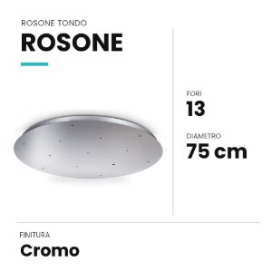 Ideal lux rosone tondo a 13 fori 75cm cromo