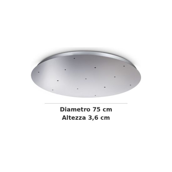Ideal lux rosone tondo a 13 fori 75cm cromo