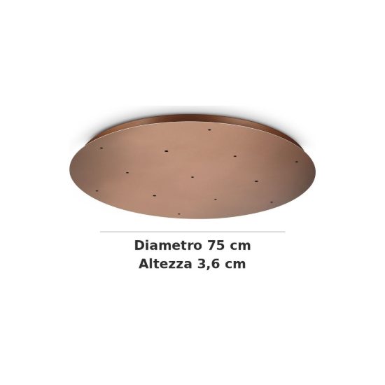Ideal lux rosone tondo a 13 fori 75cm rame