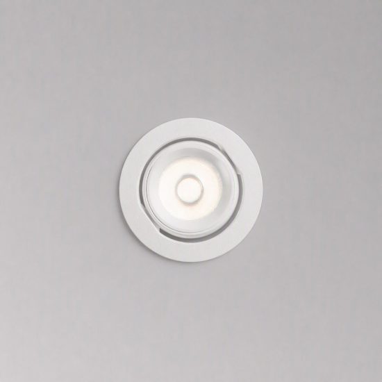 Ideal lux quark faretto da incasso per cartongesso orientabile 12w 3000k foro 5,2cm rotondo bianco