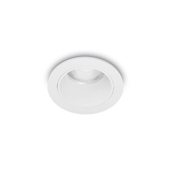 Ideal lux quark faretto da incasso per cartongesso 12w 3000k foro 4,5cm rotondo bianco