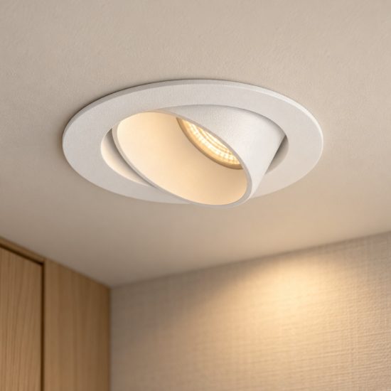 Ideal lux quark faretto da incasso per cartongesso orientabile 9w 3000k foro 5,2cm rotondo bianco