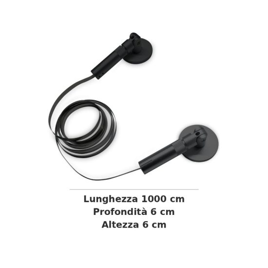 Ideal lux tesi nastro flessibile in acciaio da tendere 8mmx10m per strisce led nero