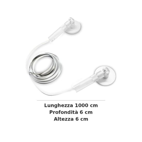 Ideal lux tesi nastro flessibile in acciaio da tendere 8mmx10m per strisce led bianco