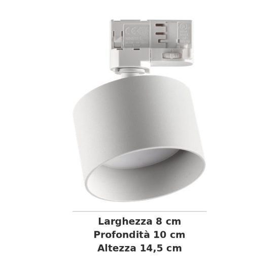Ideal lux spike faretto per binario trifase gx53 cilindrico moderno bianco