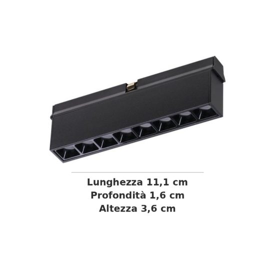 Ideal lux stick modulo lineare a fascio stretto per binario magnetico 48v led 8w 2700k nero