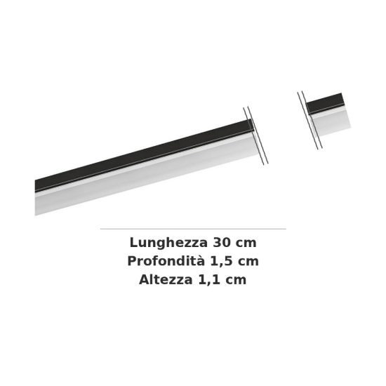 Ideal lux stick modulo lineare a fascio largo per binario magnetico 48v led 6w 2700k nero