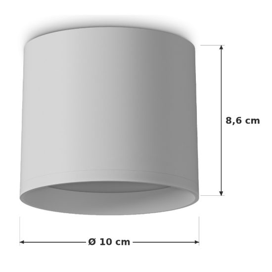 Ideal lux spike faretto da soffitto led 10w 3000k cilindrico 10 cm moderno bianco