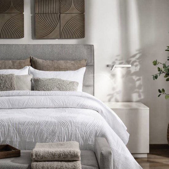 Ideal lux bonne nuit-2 applique con faretto orientabile led 6,5w 22cm per comodino moderna nichel
