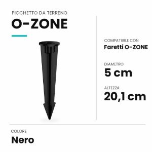 Ideal lux o-zone picchetto da terreno per faretti da esterno nero