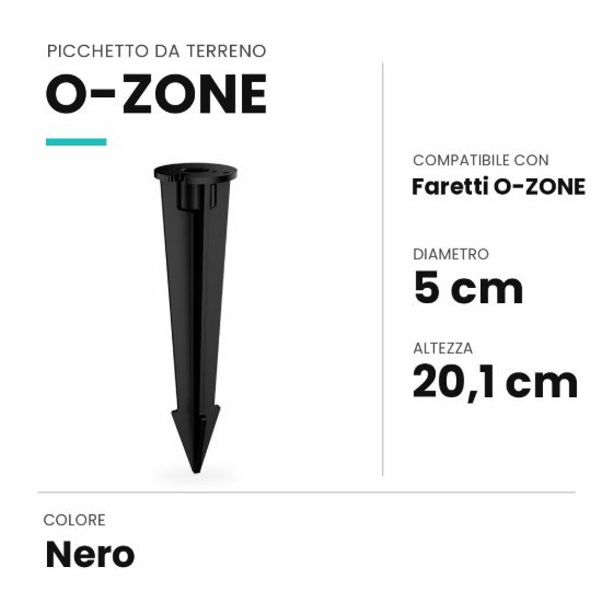 Ideal lux o-zone picchetto da terreno per faretti da esterno nero