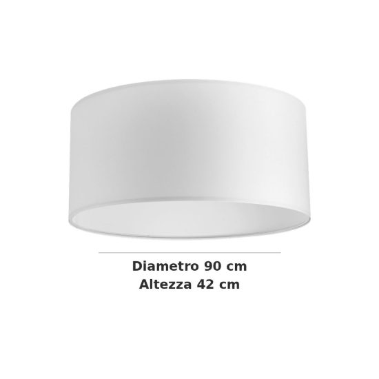 Ideal lux set up paralume cilindrico in tessuto 90x42cm bianco