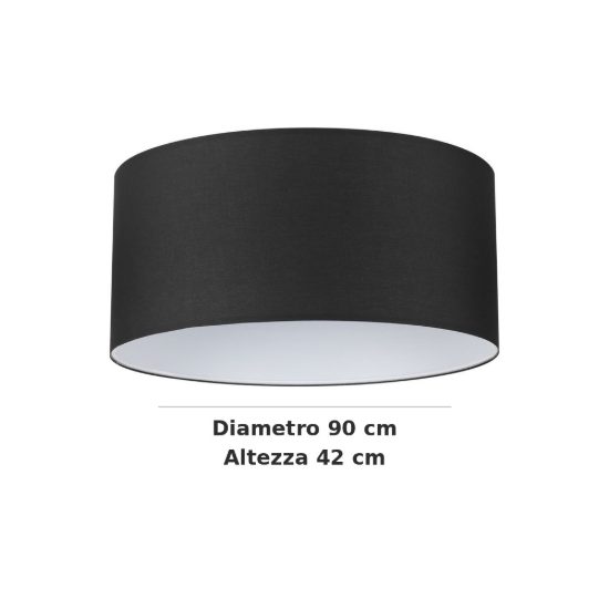 Ideal lux set up paralume cilindrico in tessuto 90x42cm nero