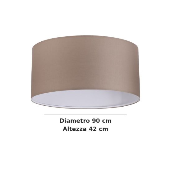 Ideal lux set up paralume cilindrico in tessuto 90x42cm tortora