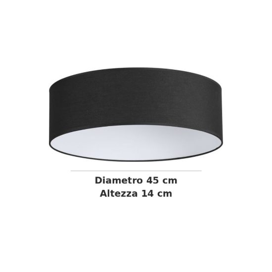 Ideal lux set up paralume cilindrico in tessuto 45x14cm nero