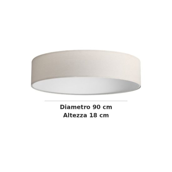 Ideal lux set up paralume cilindrico in tessuto 90x18cm beige