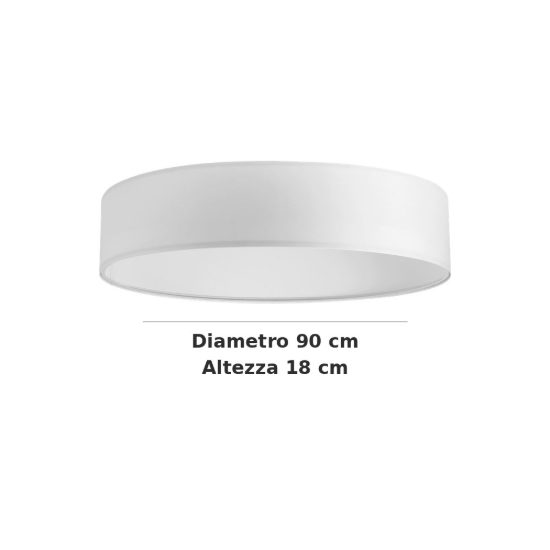 Ideal lux set up paralume cilindrico in tessuto 90x18cm bianco