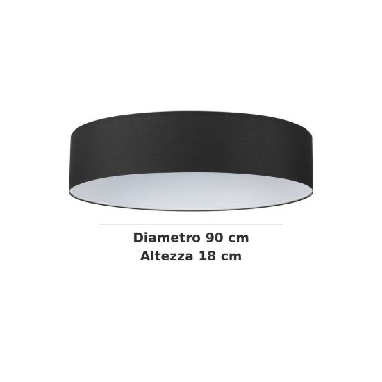 Ideal lux set up paralume cilindrico in tessuto 90x18cm nero