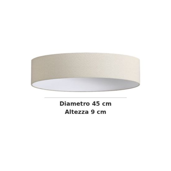 Ideal lux set up paralume cilindrico in tessuto 45x9cm beige