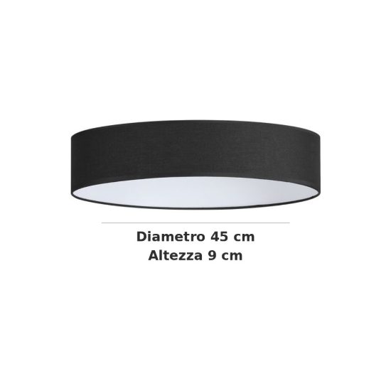 Ideal lux set up paralume cilindrico in tessuto 45x9cm nero