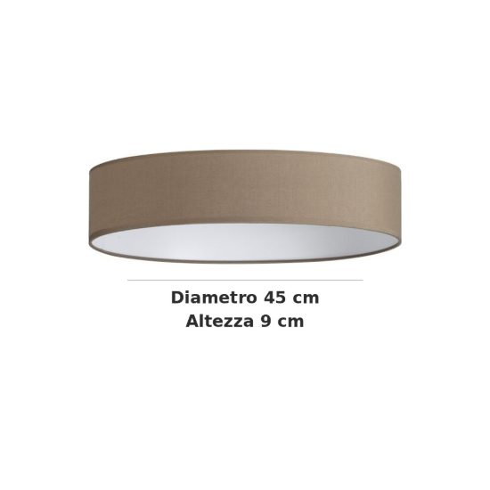 Ideal lux set up paralume cilindrico in tessuto 45x9cm tortora