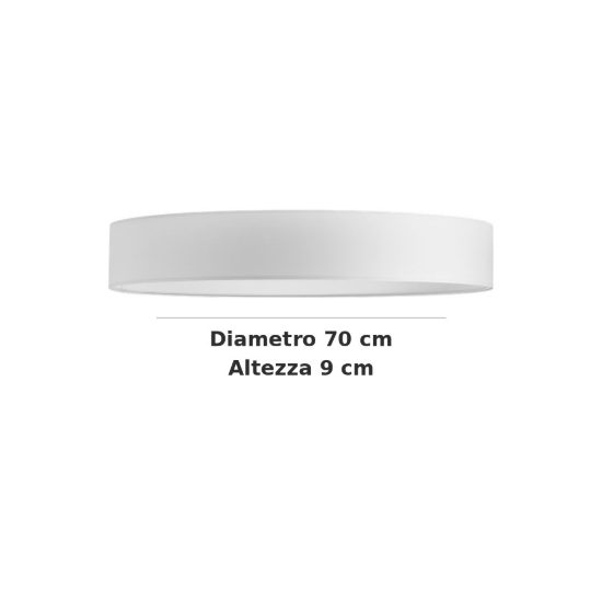 Ideal lux set up paralume cilindrico in tessuto 70x9cm bianco