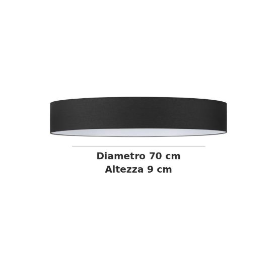 Ideal lux set up paralume cilindrico in tessuto 70x9cm nero