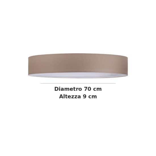 Ideal lux set up paralume cilindrico in tessuto 70x9cm tortora