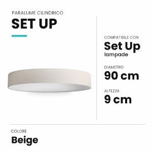 Ideal lux set up paralume cilindrico in tessuto 90x9cm beige