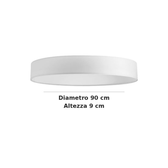 Ideal lux set up paralume cilindrico in tessuto 90x9cm bianco